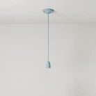 Suspension fabriquée en Italie avec câble textile et finition porcelaine colorée