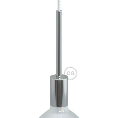Kit douille E27 cylindrique en métal avec serre-câble de 15 cm