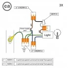 Kit de connexion WAGO compatible avec câble 3x pour mini rosace à 1 trou avec interrupteur