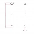 Suspension pour rail avec finition en porcelaine colorée