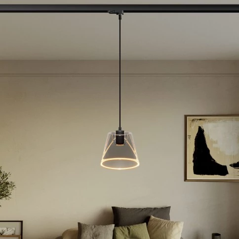 Suspension pour rail avec cône fumé Ampoule Ghost