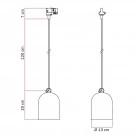 Suspension pour rail avec abat-jour en céramique mini-cloche Campana