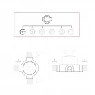 Kit interrupteur/va et vient avec écrou papillon et base pour Creative-Tubes en porcelaine noire