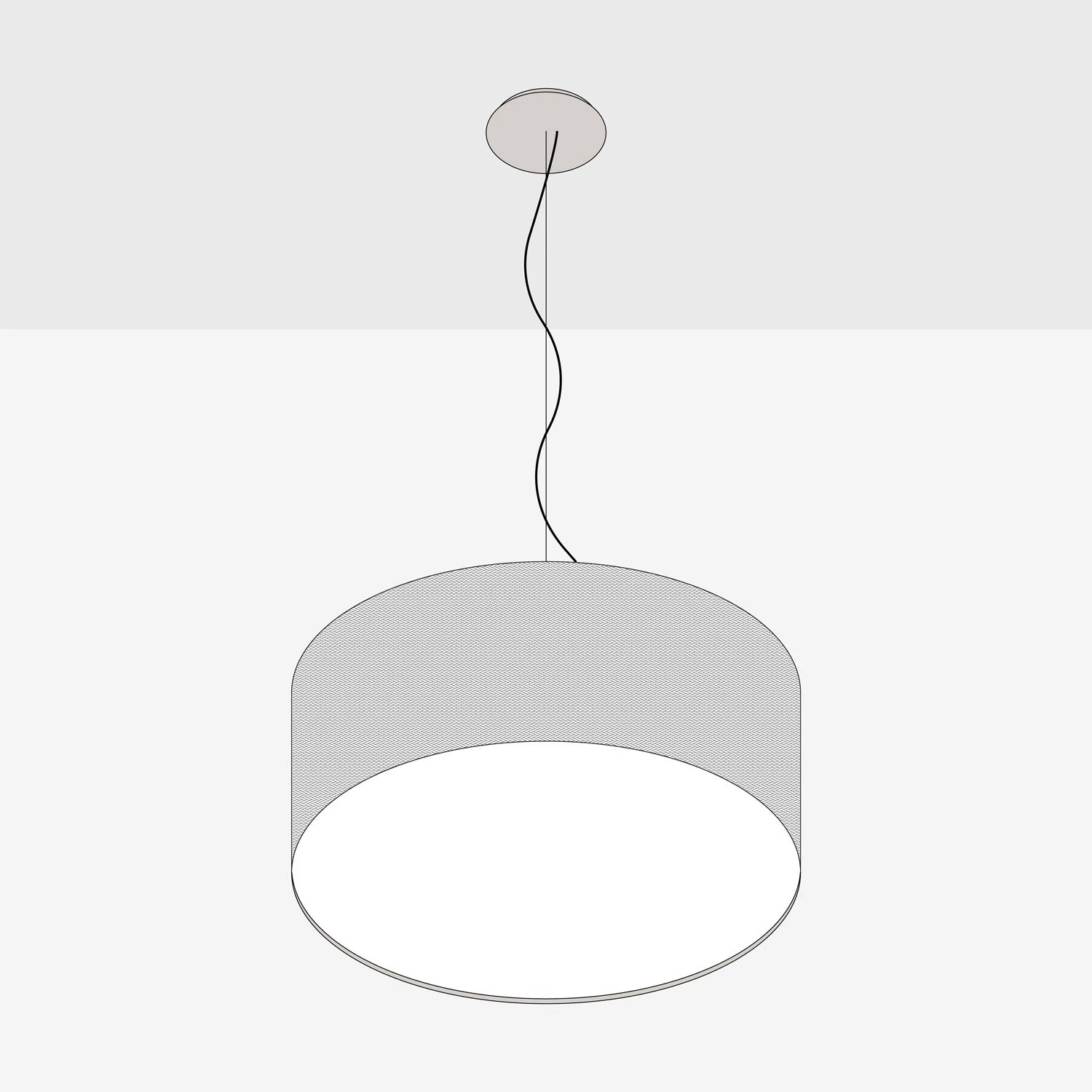 Suspension avec abat-jour en tissu Cylindre Medium - Fabriqué en Italie