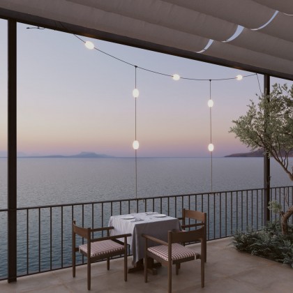 Guirlande d'extérieur quadrillée à 7 lumières IP67 - Marina GRID