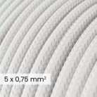 Câble électrique DALI en textile 5x0.75 mm² en Blanc Optique - Câble recouvert de tissu pour lampes et systèmes RM01