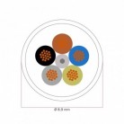 Câble électrique DALI en textile 5x0.75 mm² en Blanc Optique - Câble recouvert de tissu pour lampes et systèmes RM01