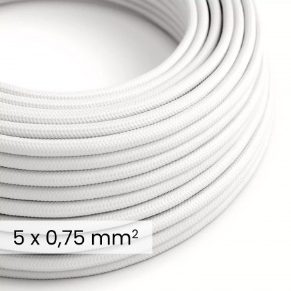 Câble électrique DALI en textile 5x0.75 mm² en Blanc Optique - Câble recouvert de tissu pour lampes et systèmes RM01