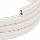 Câble d'éclairage plat en textile Blanc Optique Brillant - PM01