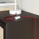 Câble d'éclairage recouvert de textile plat Rouge Feu Brillant - PM09