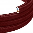 Câble plat textile Bordeaux Brillant - PM19