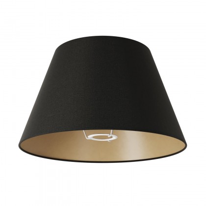 Abat-jour Impero M avec douille E27 pour lampe de table ou mural (Applique) - Fabriqué en Italie - Cinette noire - dorée