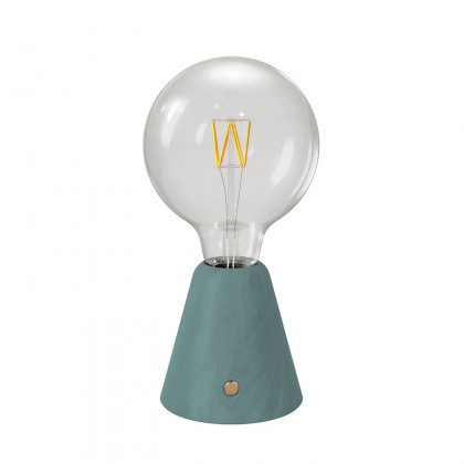 Lampe portative LED rechargeable Cabless01 avec ampoule globo G125 - Bleu canard