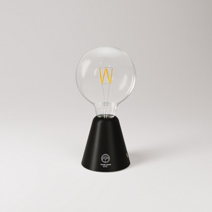 Lampe portable et rechargeable Cabless01 avec ampoule - personnalisable (min 20 pièces) - Noir