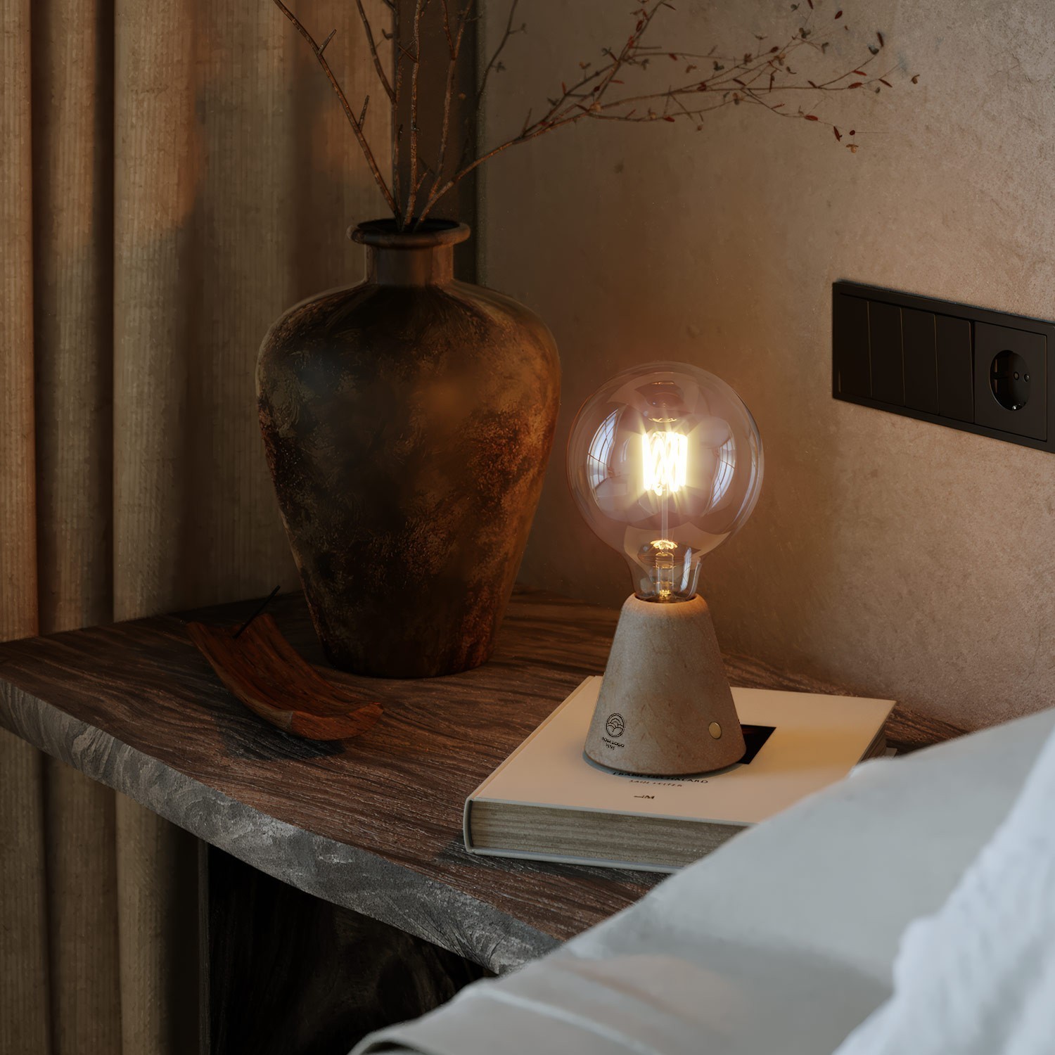 Lampe portable et rechargeable Cabless01 avec ampoule - personnalisable (min 20 pièces)