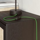 Fil électrique plat recouvert de tissu Vert Citron Brillant - PM18