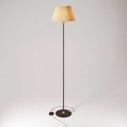 Lampadaire MAG-Y avec base ronde en métal et abat-jour Impero M - Cuivre satiné