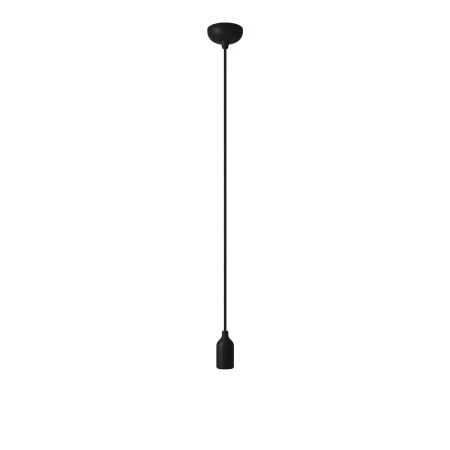 Suspension colorée en silicone avec câble textile - Noir