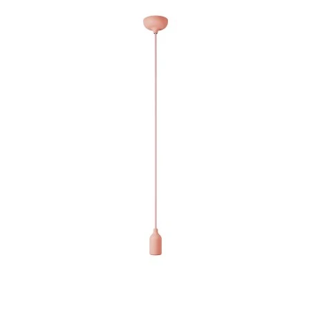 Suspension colorée en silicone avec câble textile - Saumon
