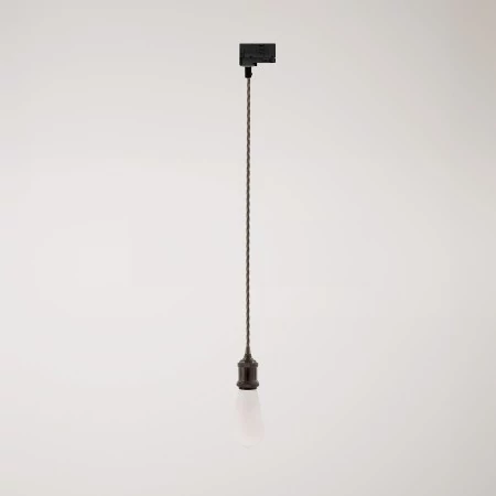 Suspension pour rail vintage avec câble tressé - Perle noire