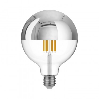 Ampoule LED Demi Sphère Argent Globe G125 7W 650Lm E27 2700K Dimmable - A05