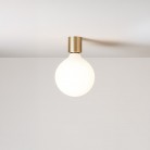 Applique en métal avec ampoule globe effet porcelaine