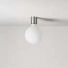 Applique en métal avec ampoule globe effet porcelaine