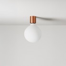 Applique en métal avec ampoule globe effet porcelaine