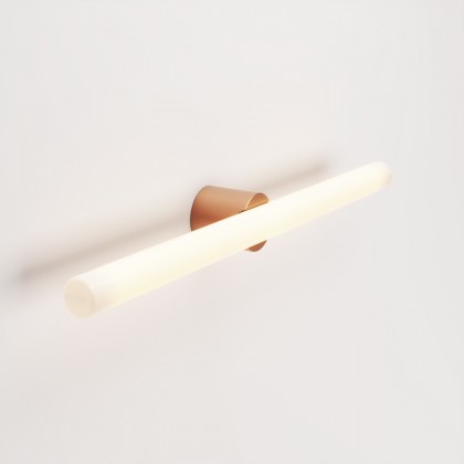 Lampe en métal pour mur ou plafond avec ampoule LED linéaire S14d - Cuivre satiné