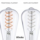 Ampoule LED Filament Blanc Edison ST64 5,9W 500Lm E27 2700K Dimmable - W02