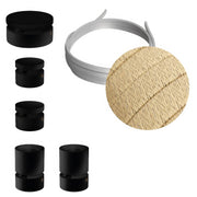 Sistema Filé Wiggle Kit - con cavo CN06 di 3 m per catenaria e 5 componenti in legno verniciato nero per interni