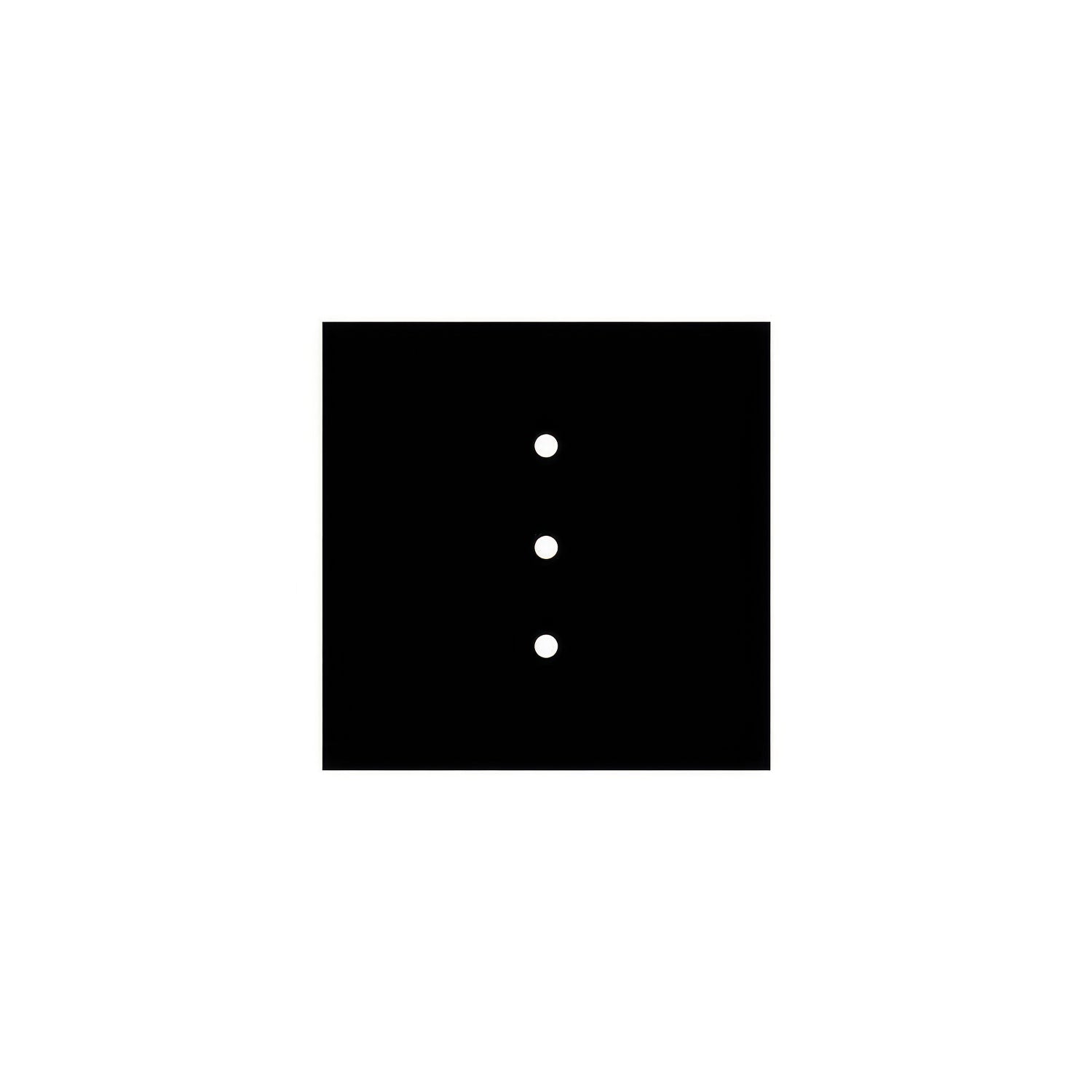 Rosone Rose-One quadrato, 200 mm con 3 fori in linea e 4 fori laterali - Nero opaco Bianco