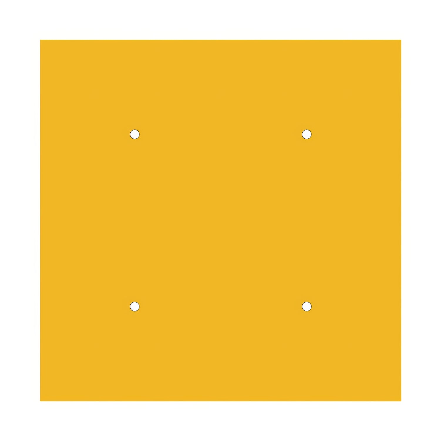 Rosone XXL Rose-One quadrato, 400 mm con 4 fori e 4 fori laterali - Mostarda Bianco