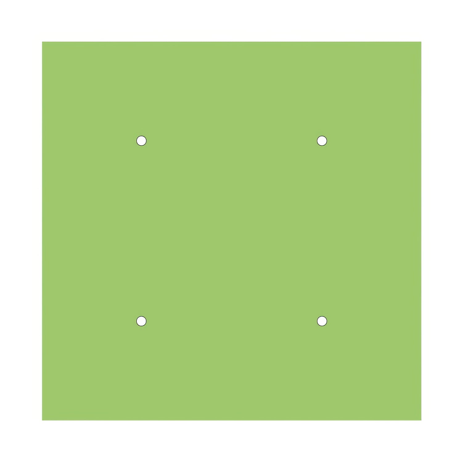 Rosone XXL Rose-One quadrato, 400 mm con 4 fori e 4 fori laterali - Verde prato Bianco