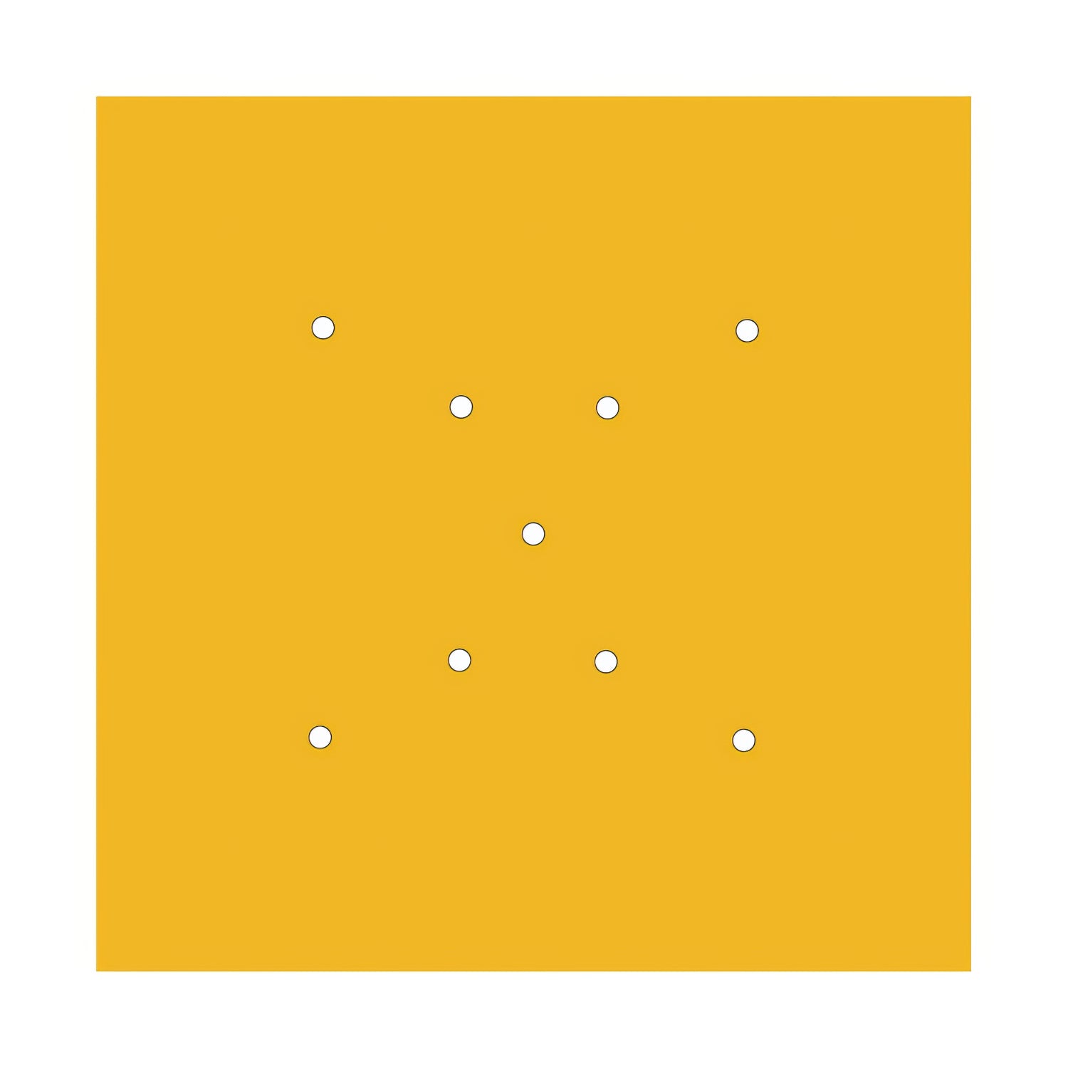 Rosone XXL Rose-One quadrato, 400 mm con 9 fori a X e 4 fori laterali - Mostarda Bianco