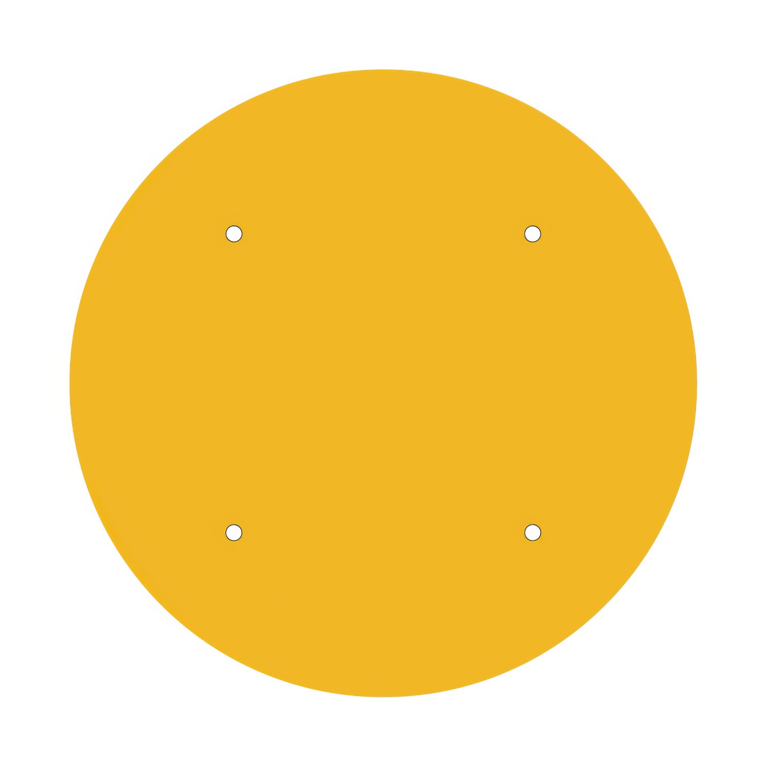 Rosone XXL Rose-One rotondo, diametro 400 mm con 4 fori e 4 fori laterali - Mostarda Bianco