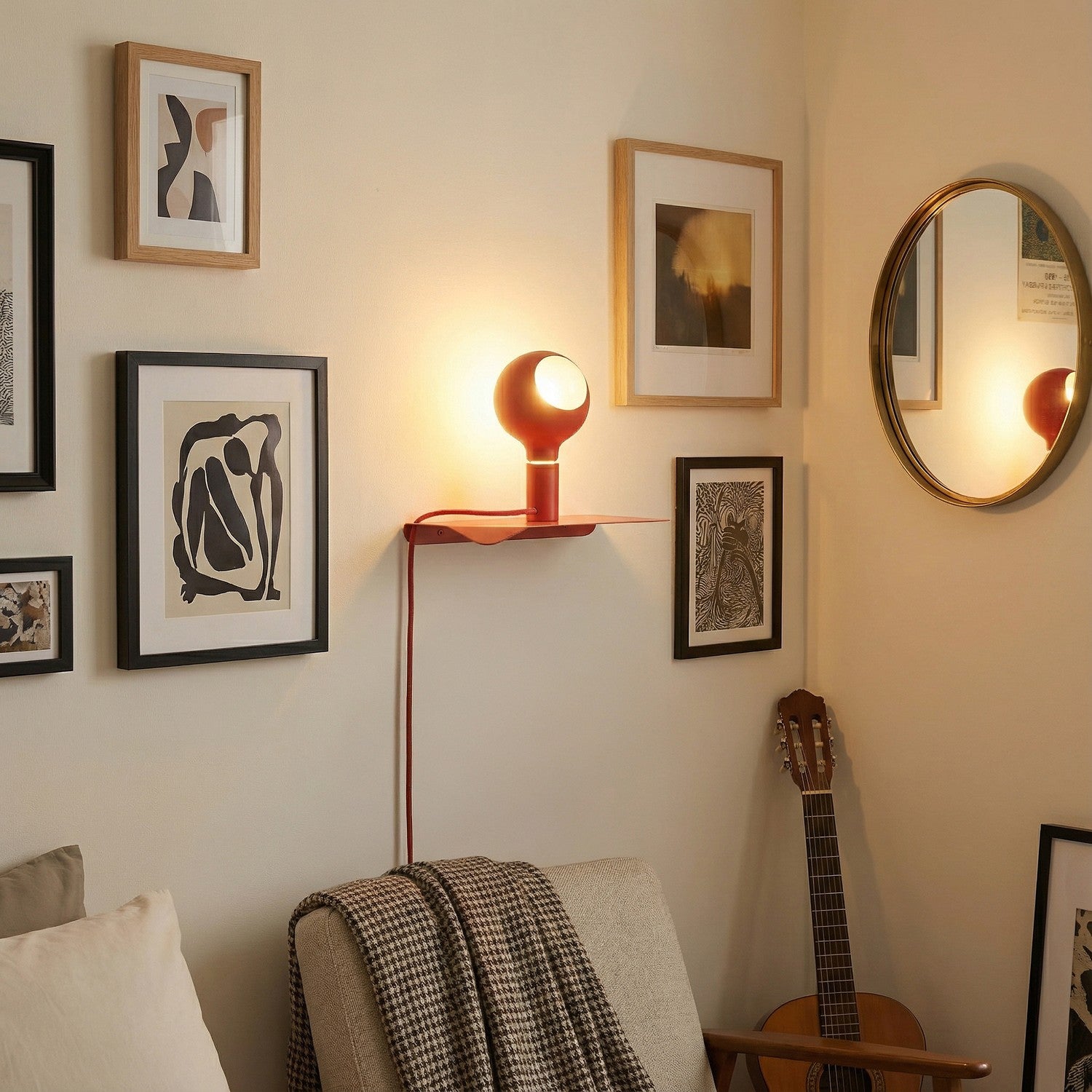 Combo Camo - Lampada con mensola - Rosso