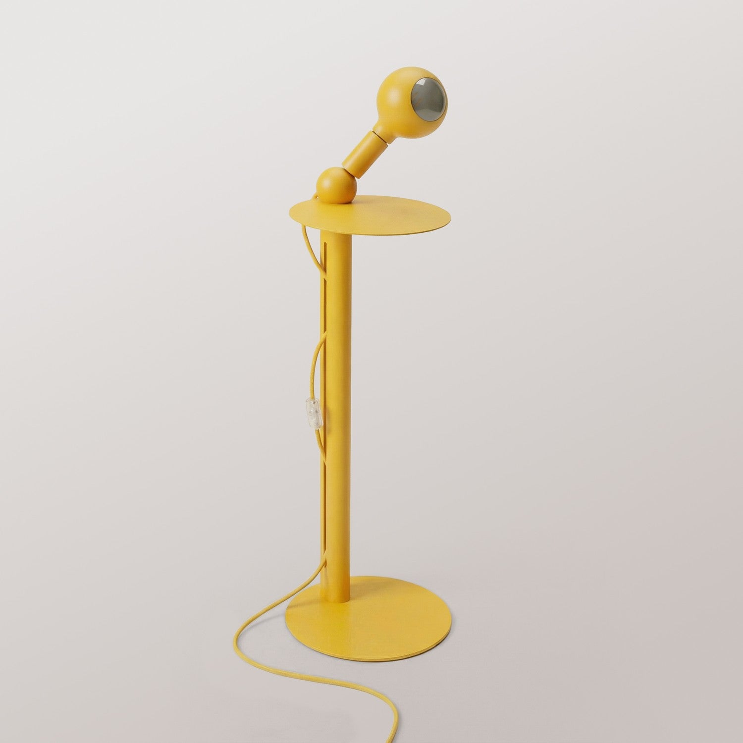Rocco - Lampadaire avec fiche UK et ampoule Camo - Jaune