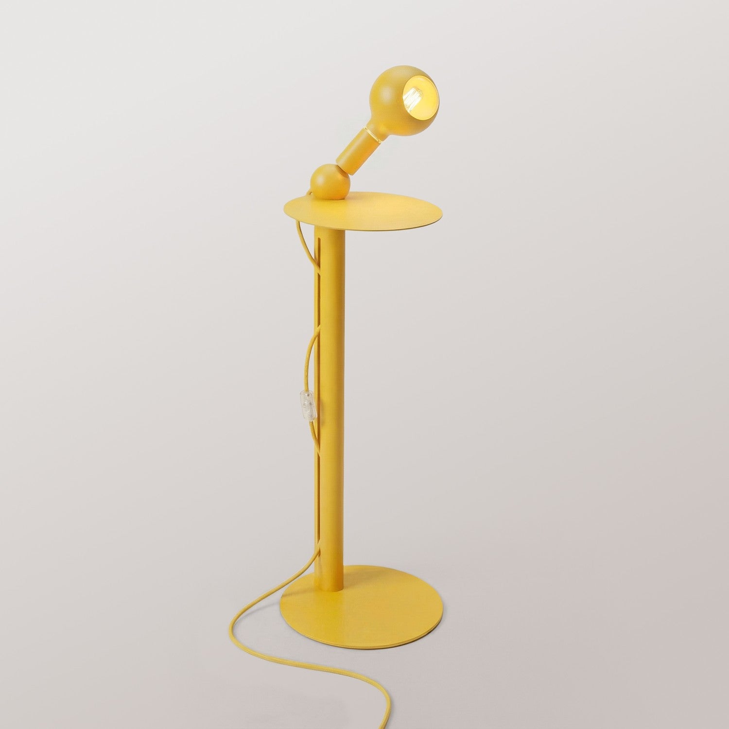 Rocco - Lampadaire avec fiche UK et ampoule Camo - Jaune