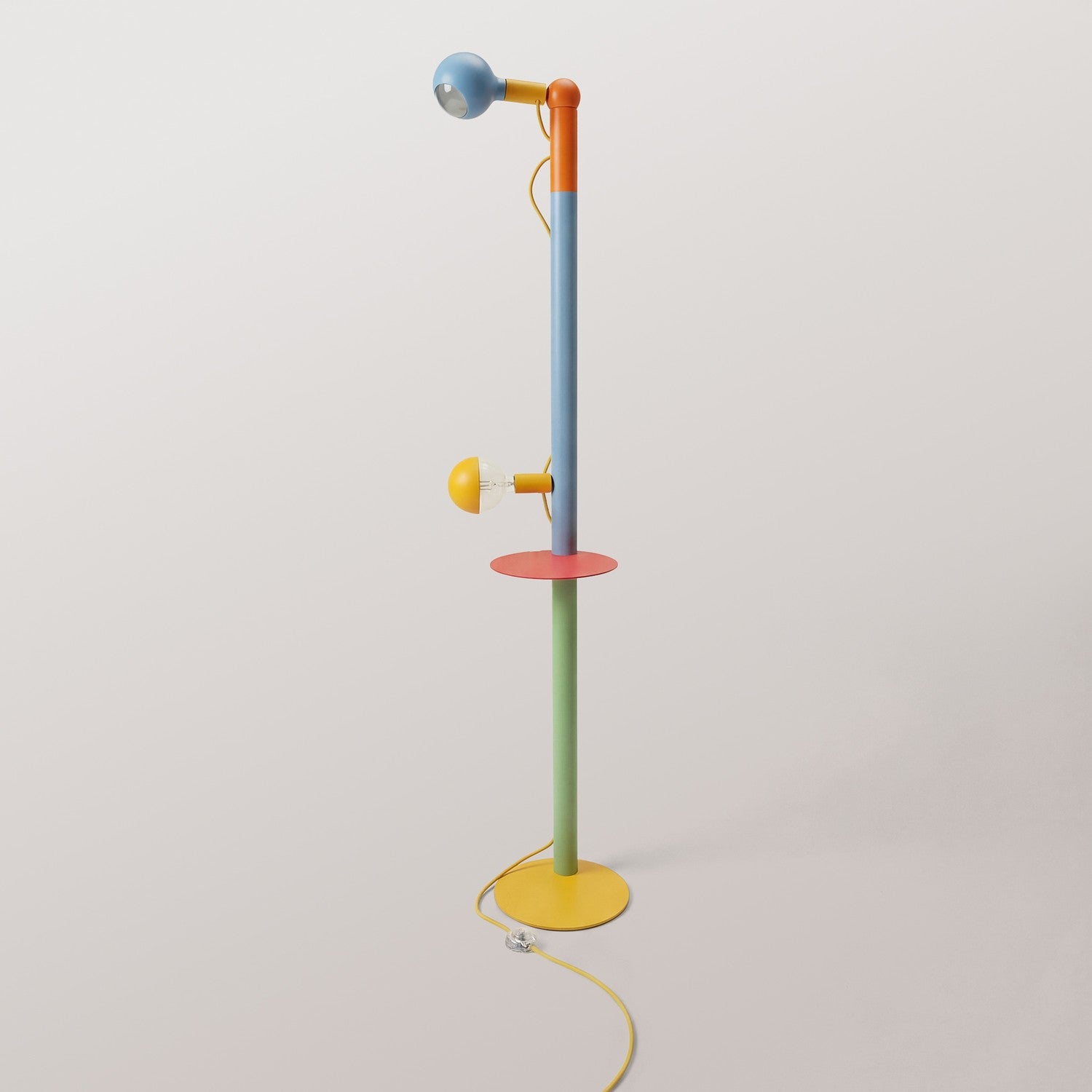 Rocco XXL - Lampadaire multicolore avec fiche UK et ampoule Maria et Camo