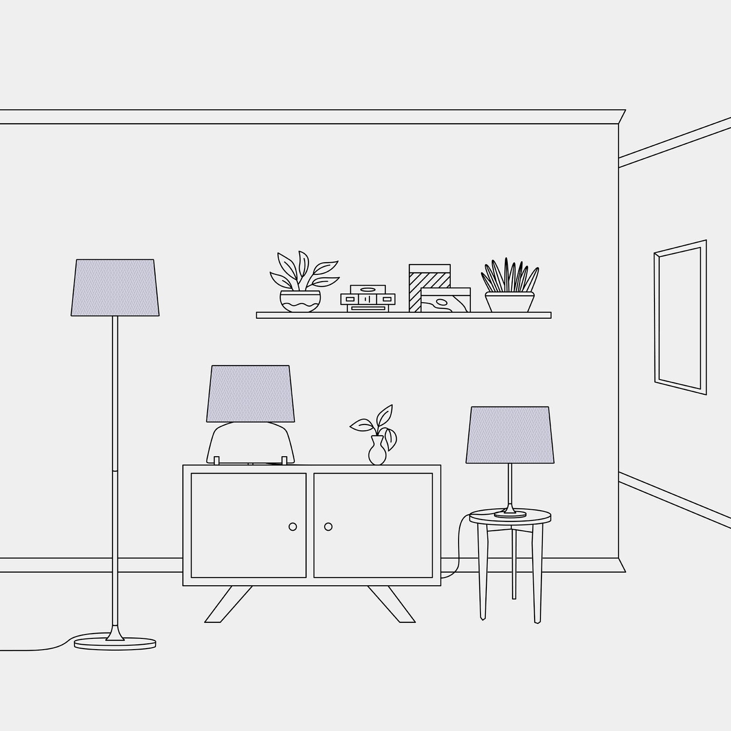 Paralume Athena con attacco E27 per lampada da tavolo o da terra - Made in Italy -Teletta Lilla