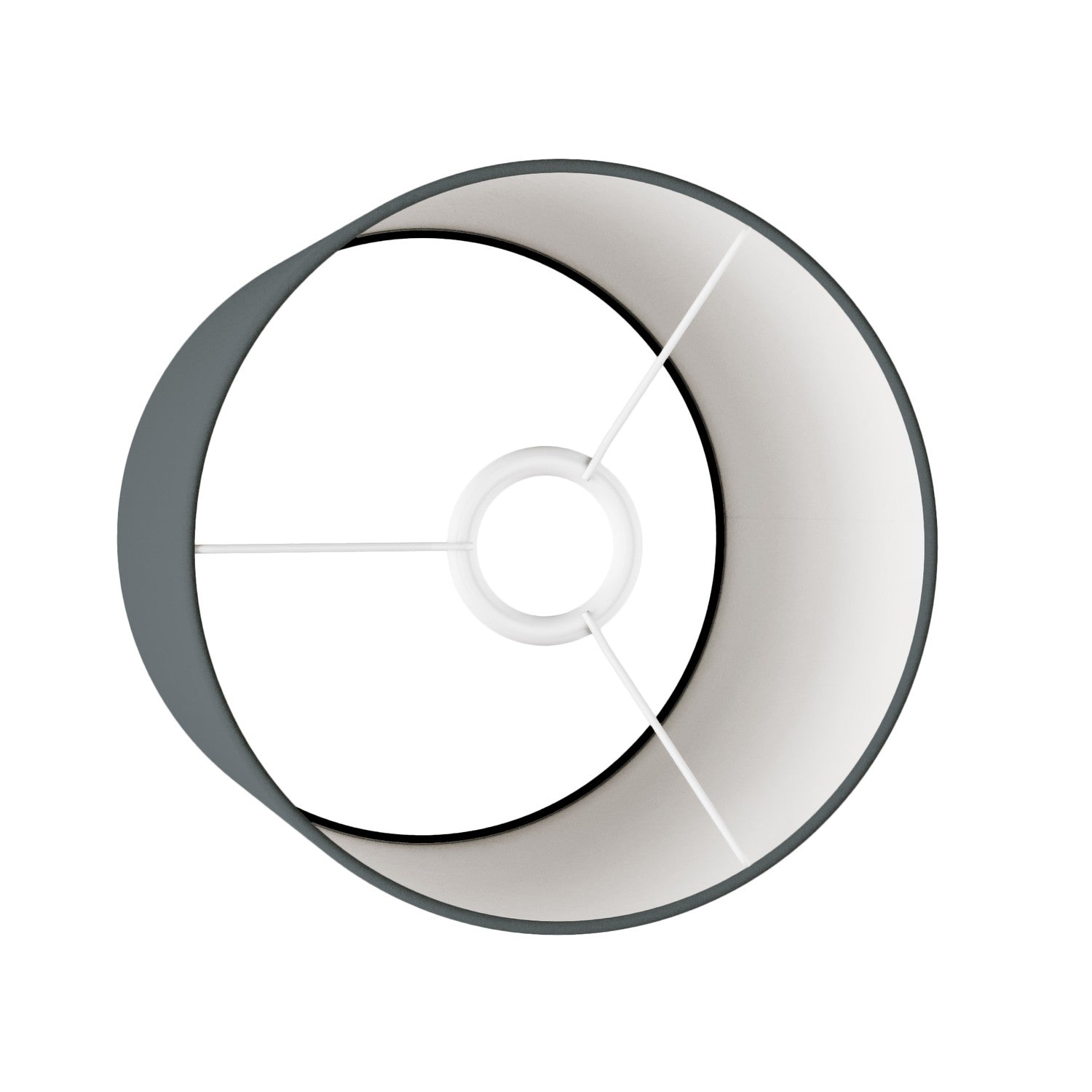 Paralume Cilindro M in tessuto con attacco E27 - Made in Italy - Teletta Grigio Scuro