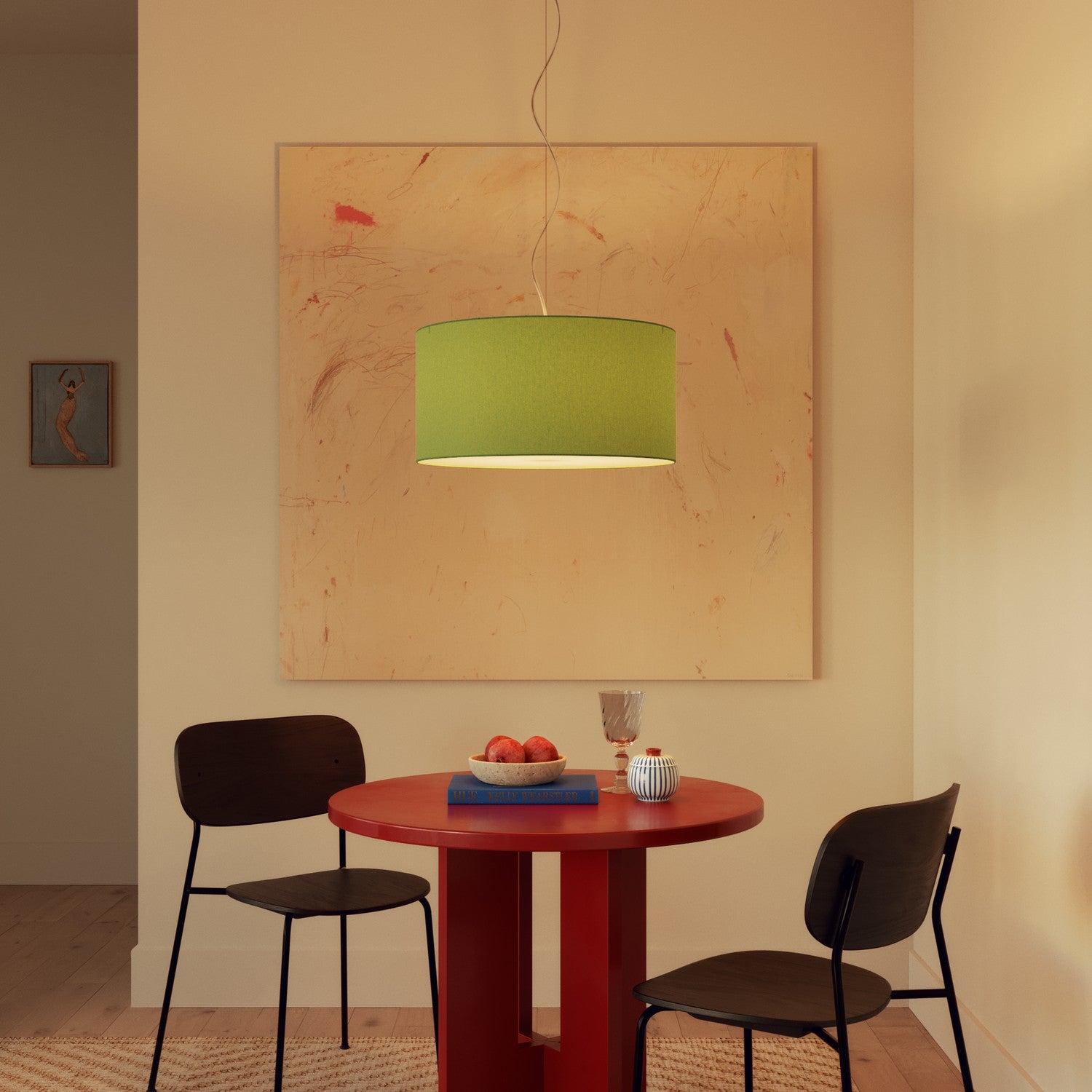 Paralume Cilindro XL in tessuto con attacco E27 - Made in Italy - Cinette Verde Pistacchio