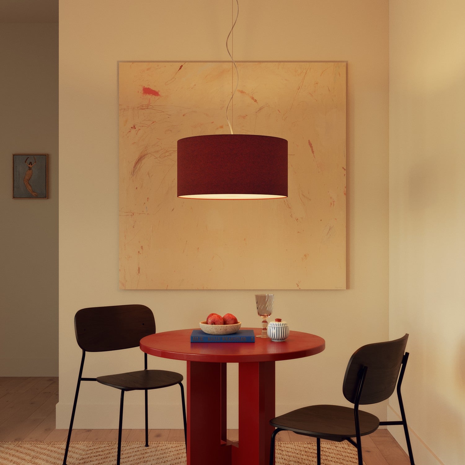 Paralume Cilindro XL in tessuto con attacco E27 - Made in Italy - Lana Aragosta