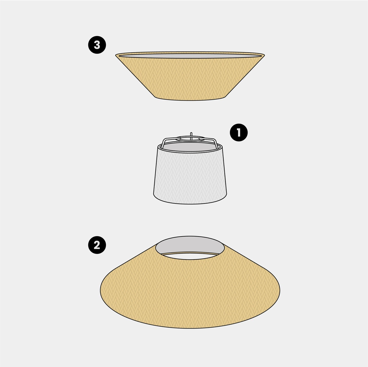 Paralume in tessuto Clessidra Arenal oro - Made in Italy Arenal sabbia