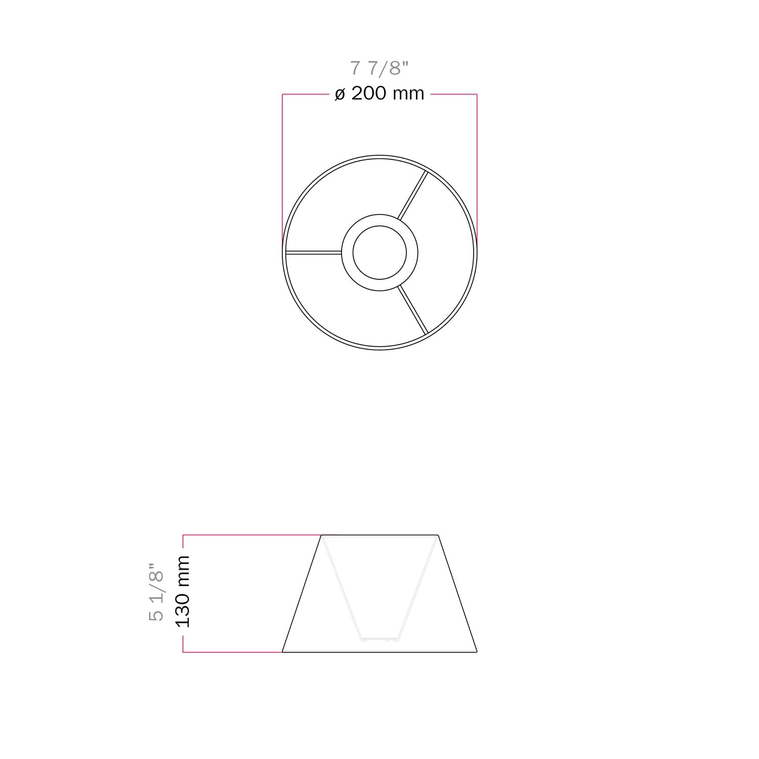 Paralume Impero con attacco E27 per lampada da tavolo o applique - Made in Italy - Teletta antracite