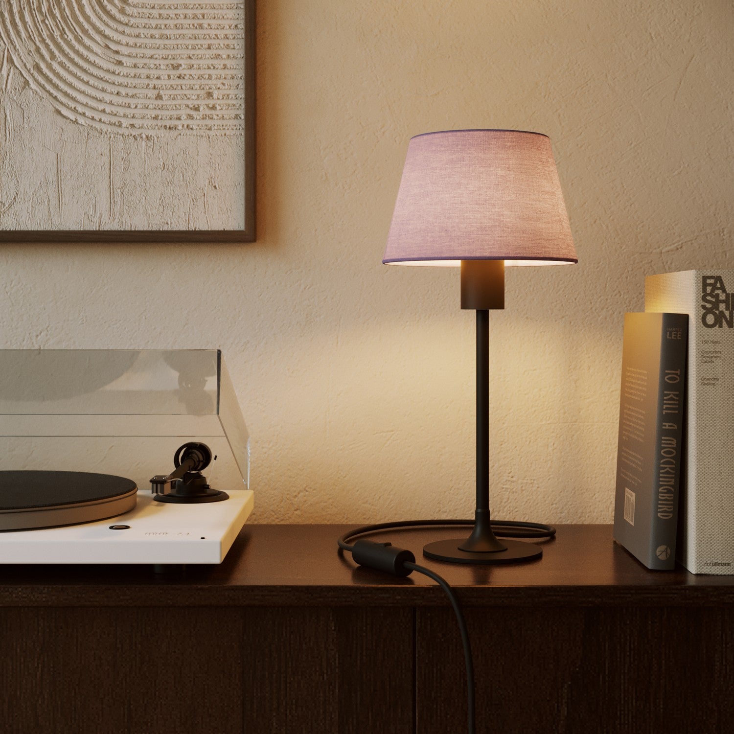 Paralume Impero S con attacco E27 per lampada da tavolo o applique - Made in Italy - Teletta Lilla