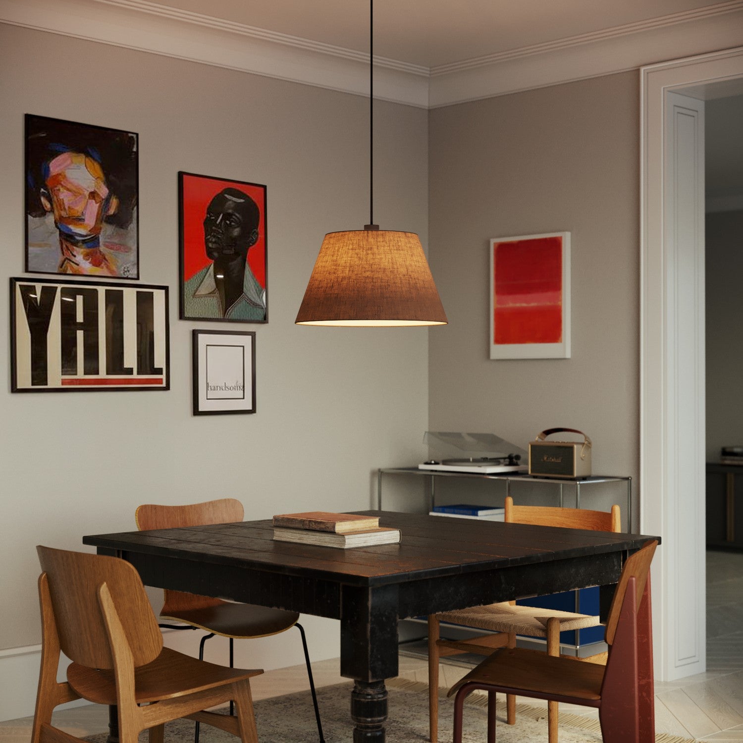 Paralume Impero L per sospensione con attacco E27 - Made in Italy - Camelot Marrone