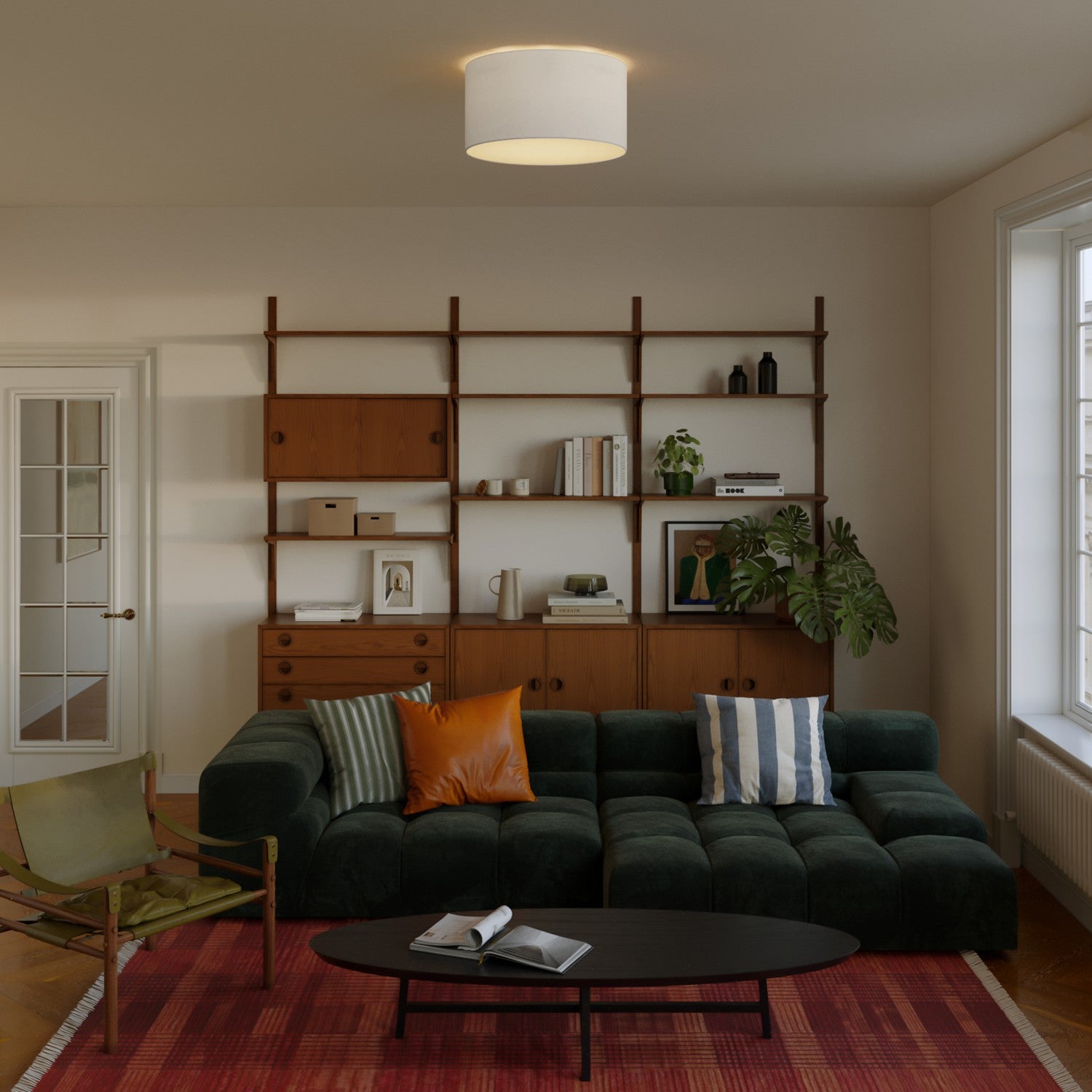 Plafoniera in tessuto Medium Arenal sabbia - Made in Italy