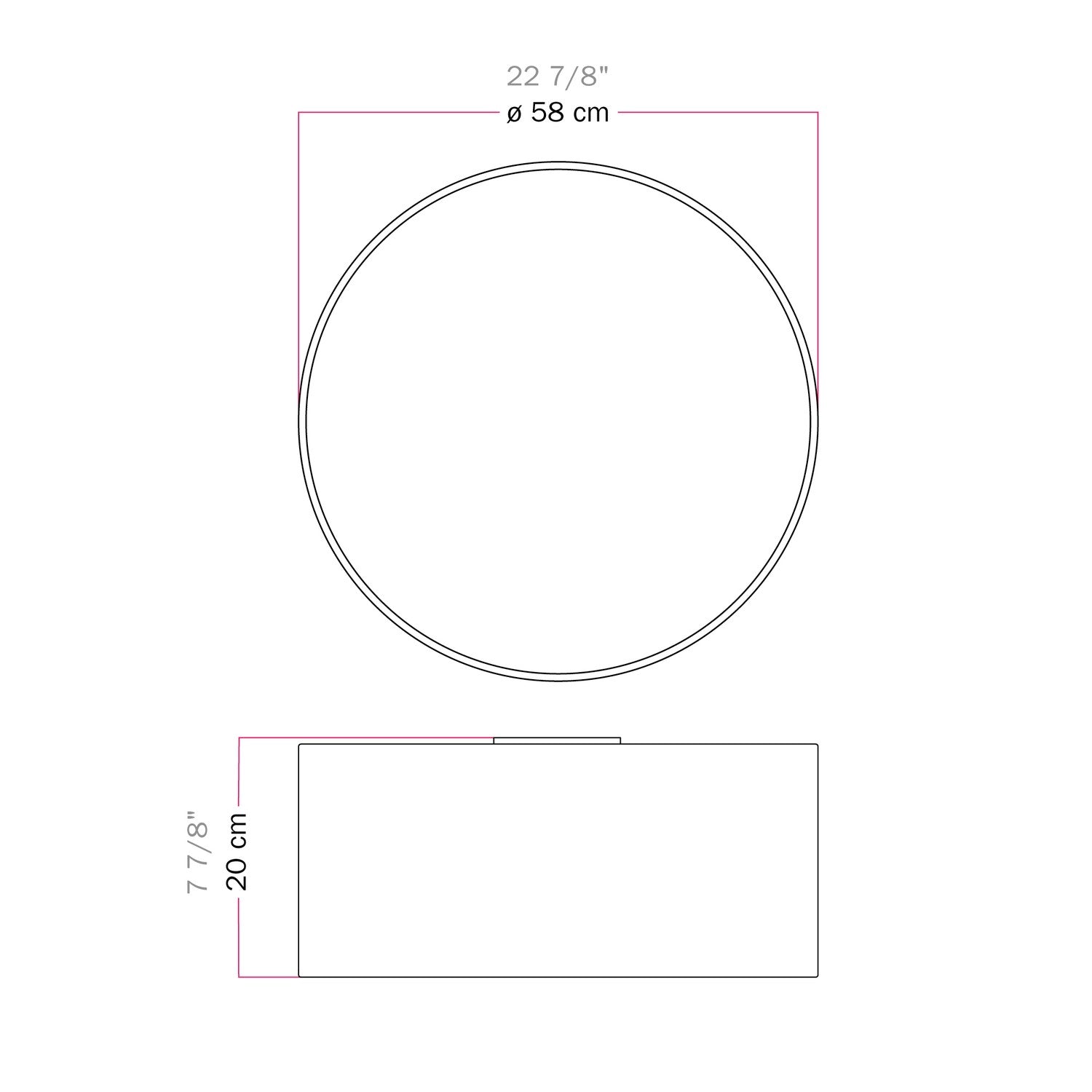 Plafoniera in tessuto Large Cinette aragosta - Made in Italy